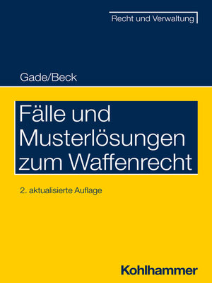 cover image of Fälle und Musterlösungen zum Waffenrecht